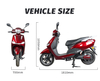 A075 12inch 1200W 55km/H Speed Electric Moped with Pedal Assist
