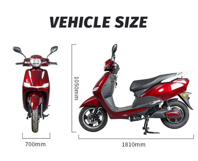A075 12inch 1200W 55km/H Speed Electric Moped with Pedal Assist