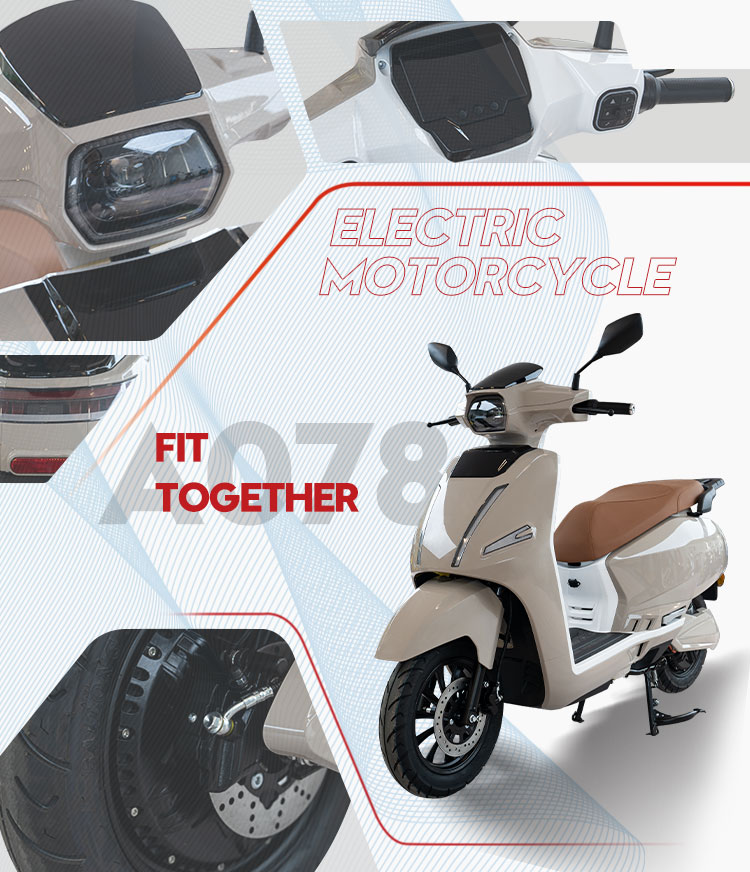 A078 12inch Cool Electric Moped 1100/1300W 65km/H Speed Fast Electric Motorcycle Manufacturer