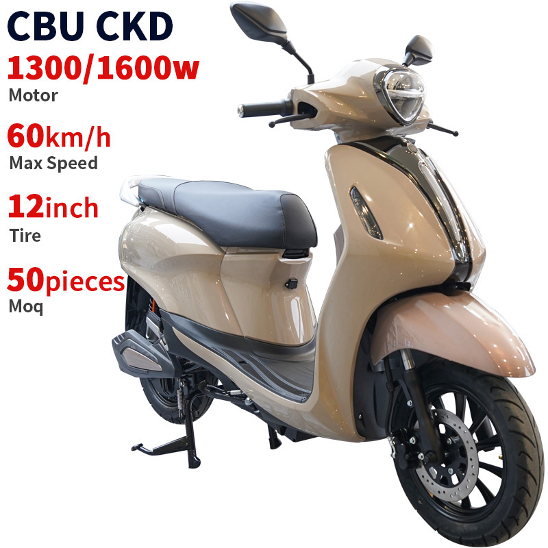 A022 CKD SKD 12inch high quality electric motorbike 1300/1600W 60km/H Speed adult moped disc brake electric scooter from china factory